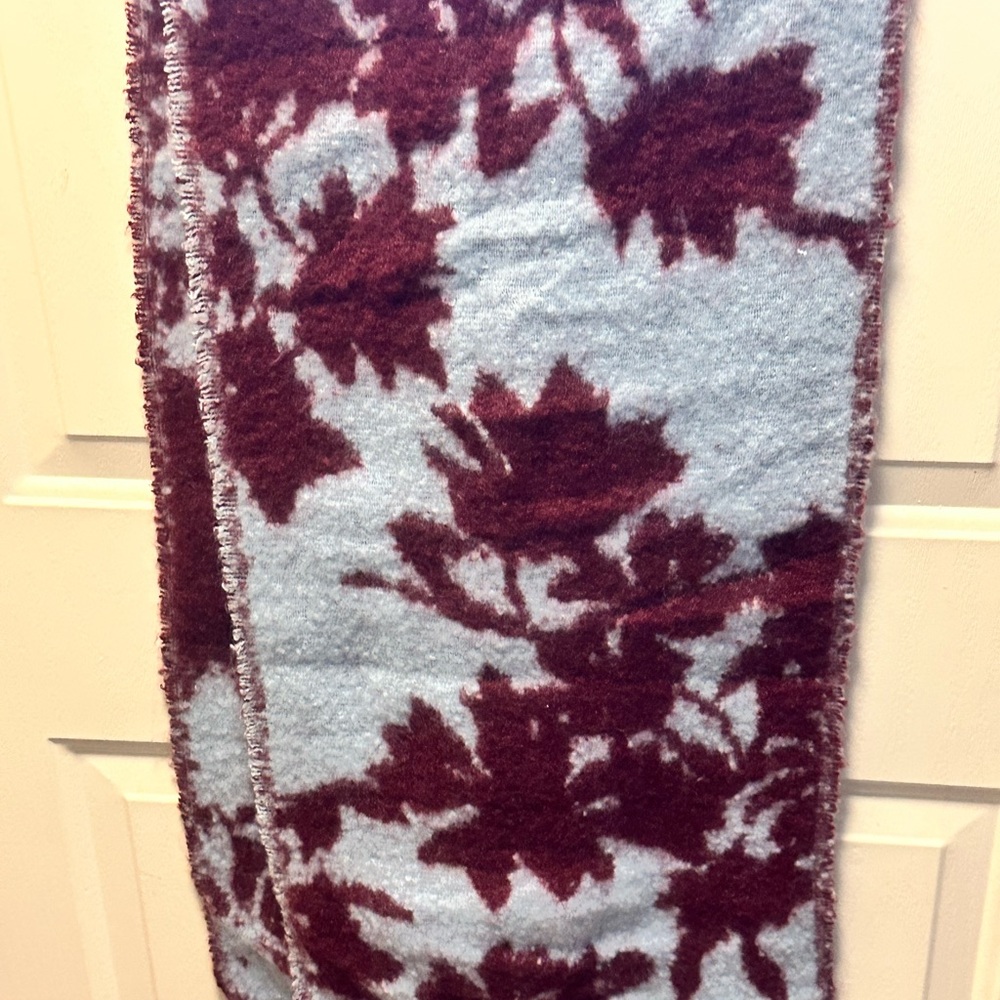 a new day Maroon and Light Blue Brushed Blanket Scarf